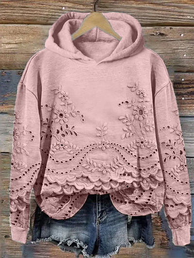 Maria - Blumenstickerei Hoodie