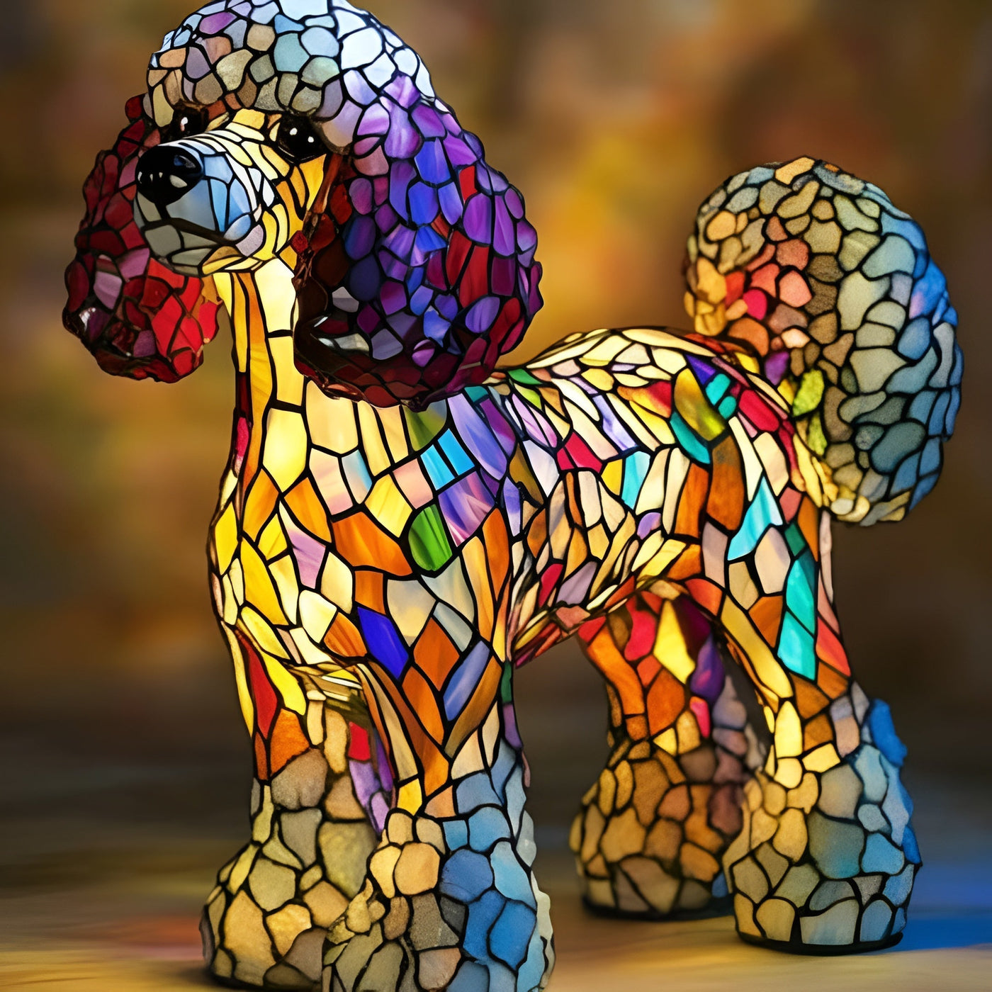 Pépette – Magische Lampe für Hunde aus buntem Glas