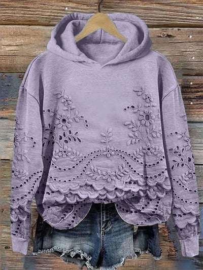 Maria - Blumenstickerei Hoodie