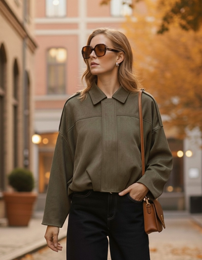 Lina – Oversize Wildleder Bomber