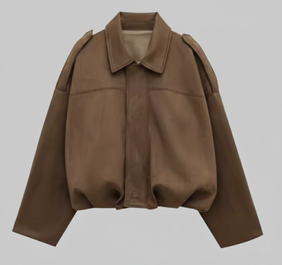 Lina – Oversize Wildleder Bomber