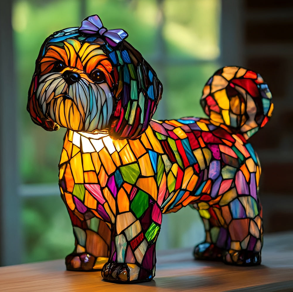 Mimine – Magische Lampe für Hunde aus buntem Glas