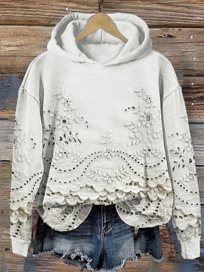 Maria - Blumenstickerei Hoodie