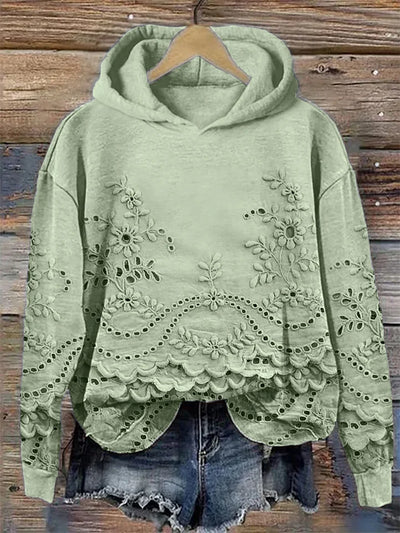 Maria - Blumenstickerei Hoodie