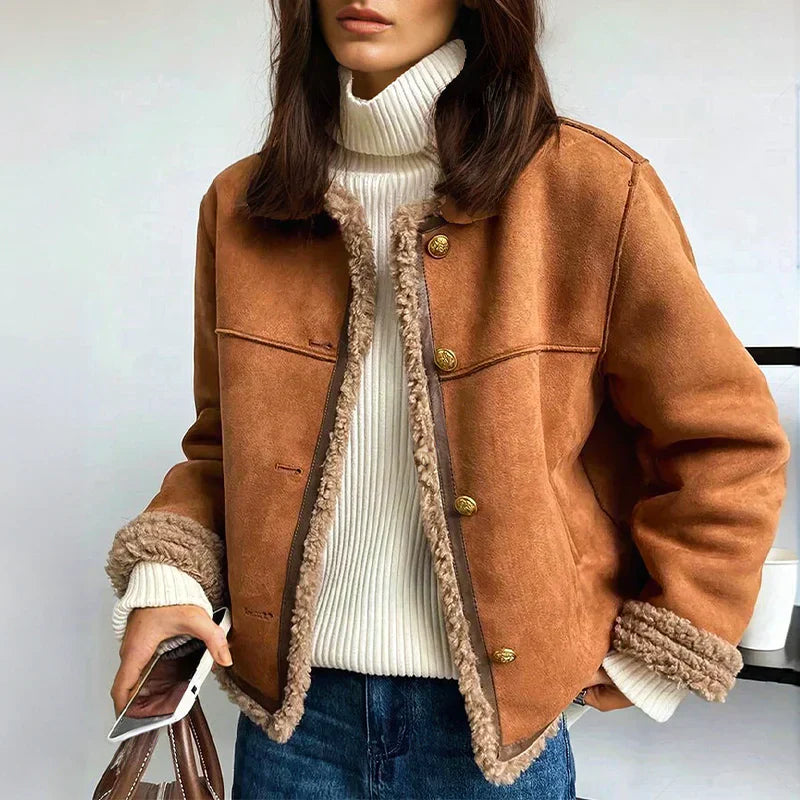 Clara - Eleganter Schafledermantel
