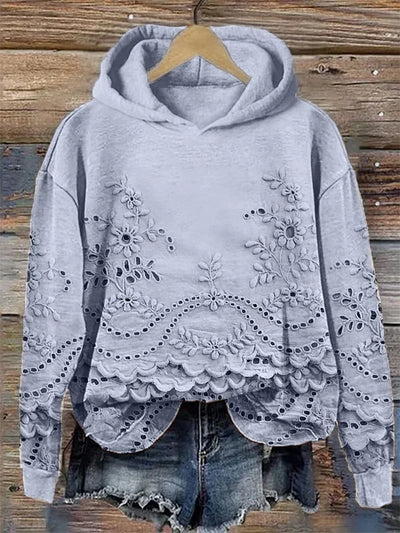 Maria - Blumenstickerei Hoodie